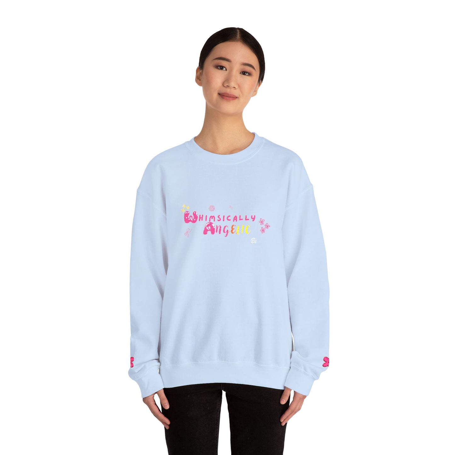 Crewneck Sweatshirt — "Whimsically Angelic" Floral Design