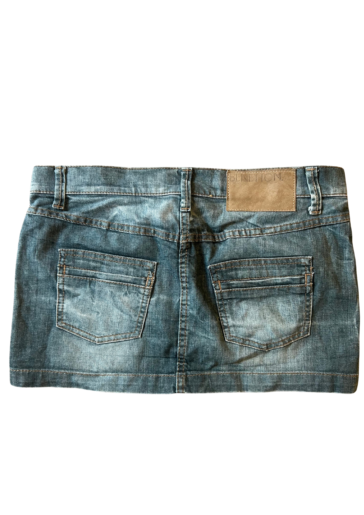 Dark Gray - Green Denim Skirt