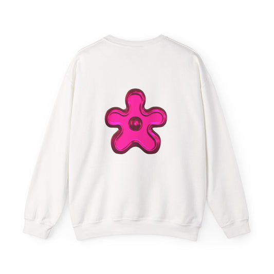 Whimsically Angelic Crewneck Sweatshirt — Cute Pink Splash Back Graphic