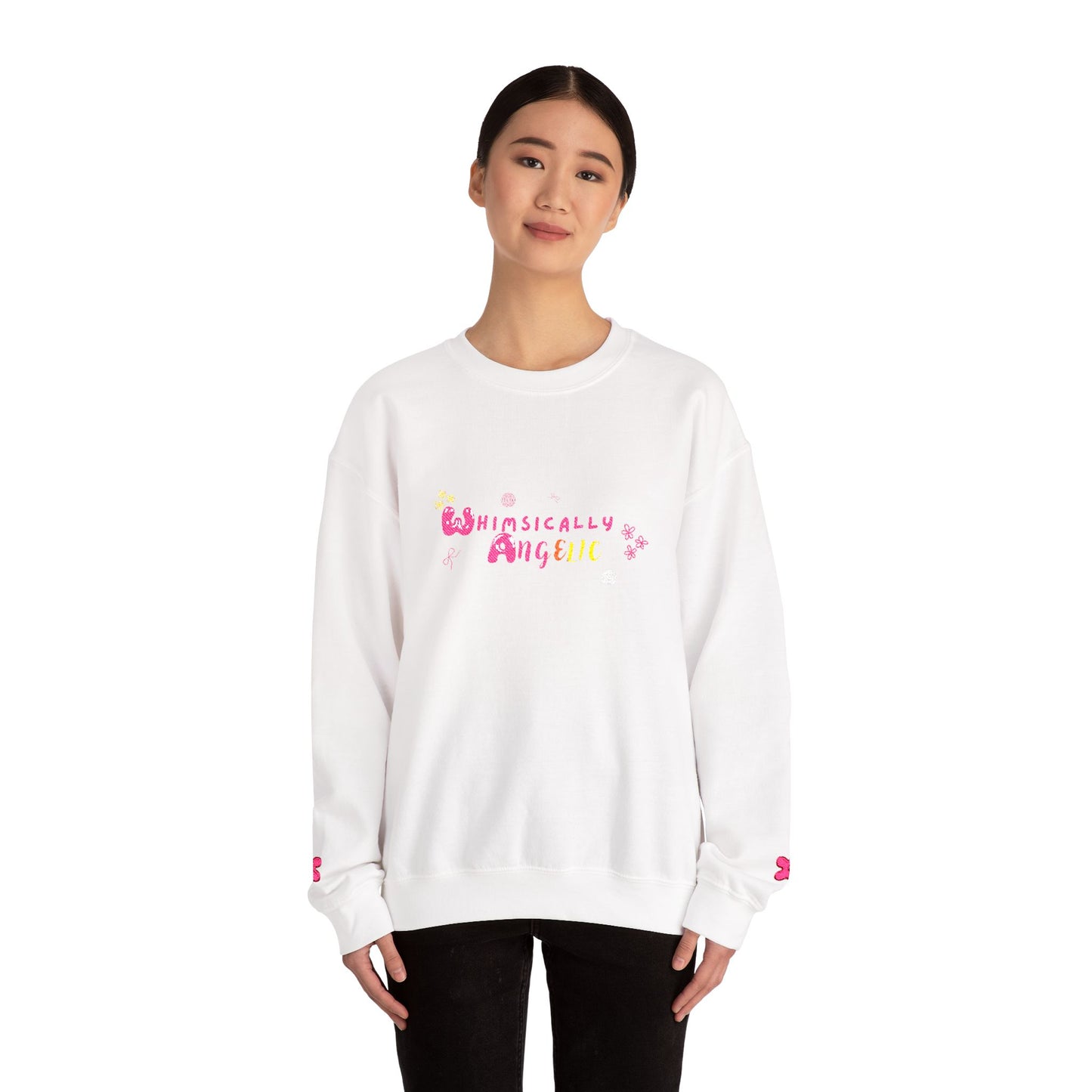 Crewneck Sweatshirt — "Whimsically Angelic" Floral Design
