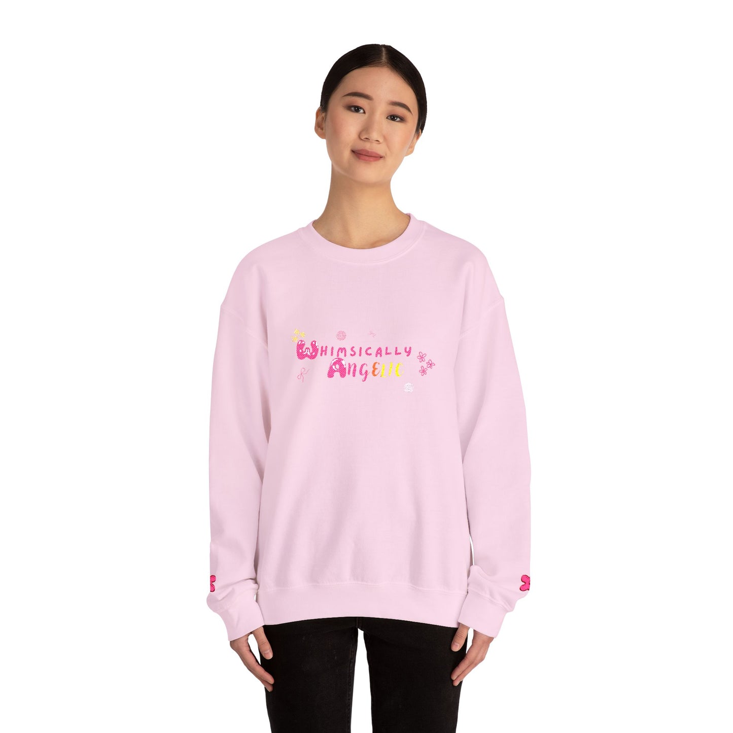 Crewneck Sweatshirt — "Whimsically Angelic" Floral Design